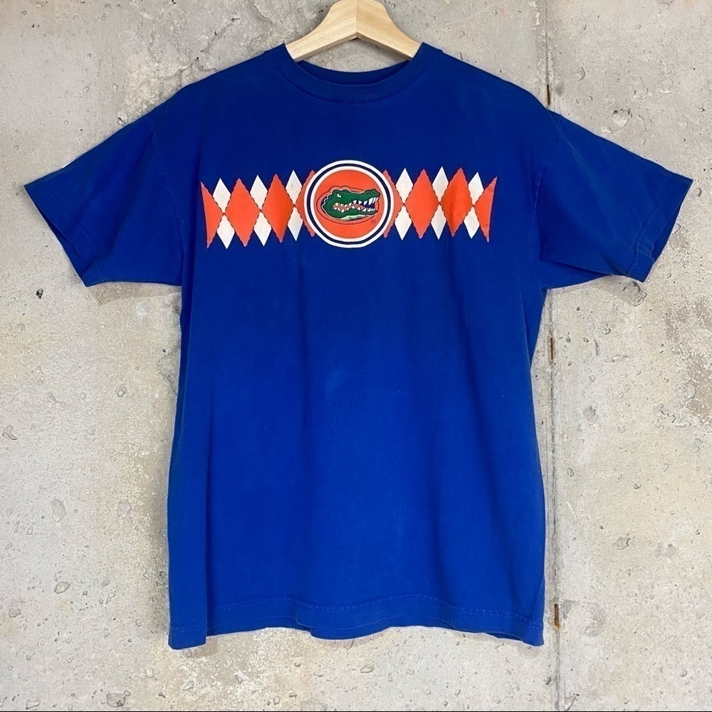 Vintage/Y2k Champs Florida gators royal blue orange argyle short sleeve T-shirt